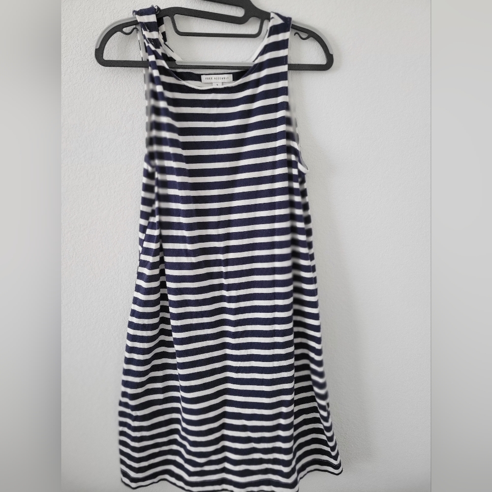 Womens navy and white striped dress